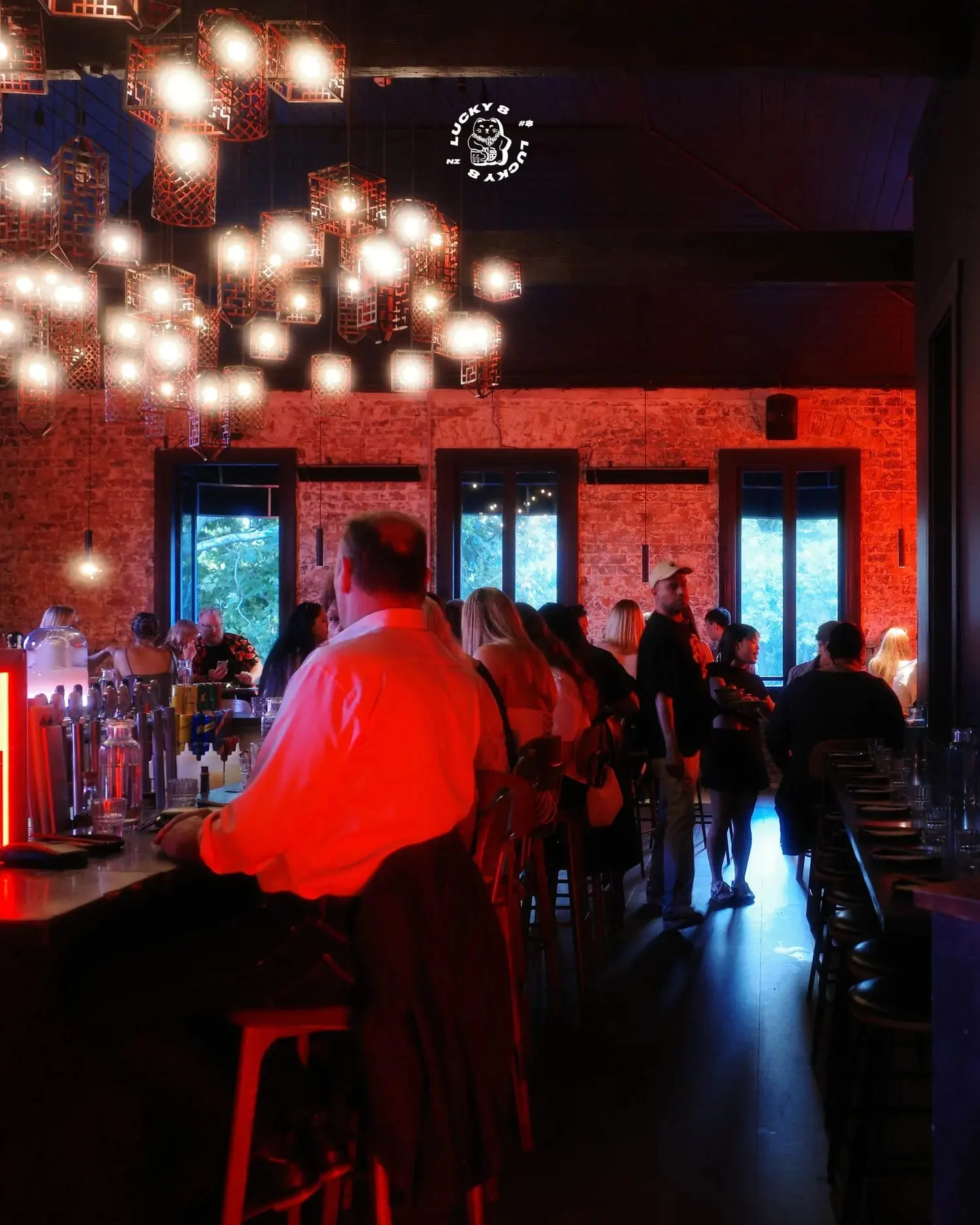 The Lucky 8 room in Ponsonby under the lanterns