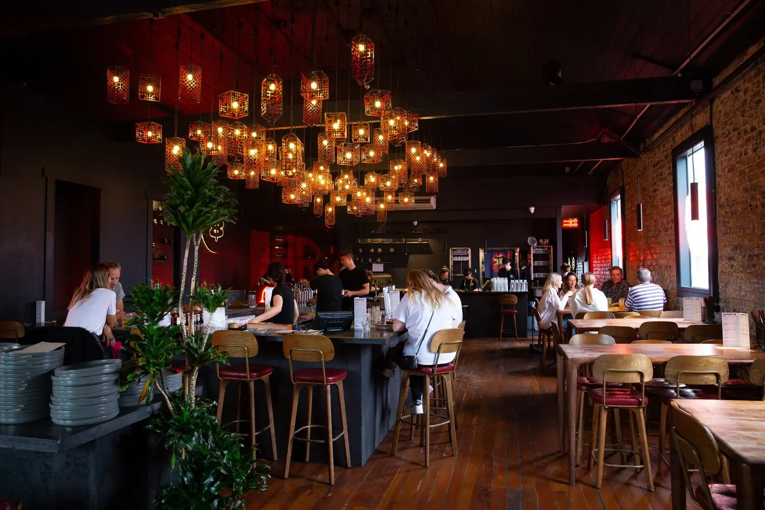 Inside Lucky 8 after dark
