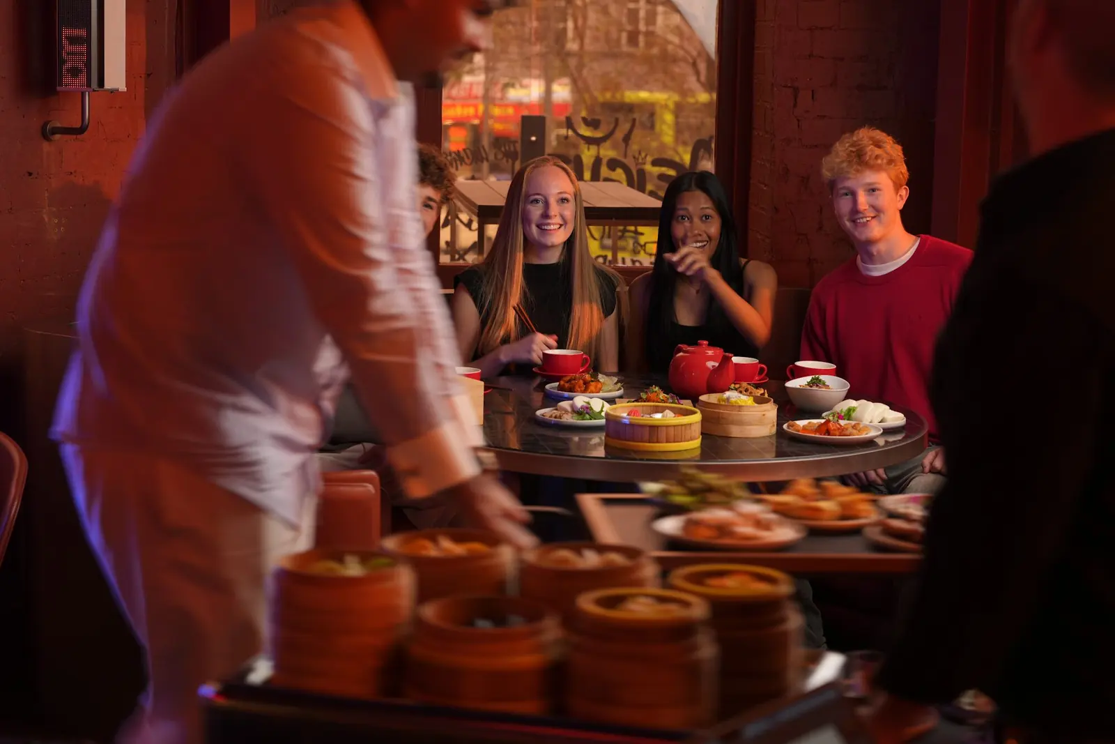 Inside Lucky 8 after dark
